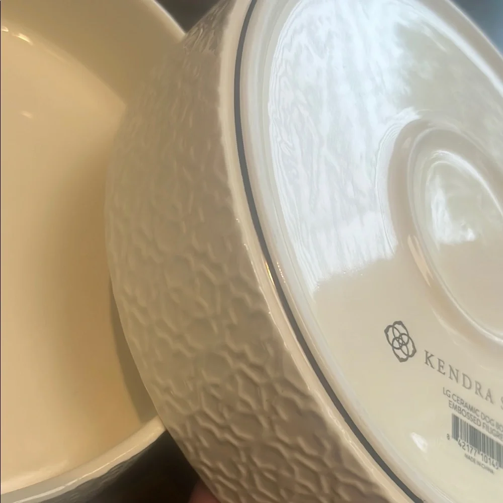 Kendra Scott Cream Dog Bowl